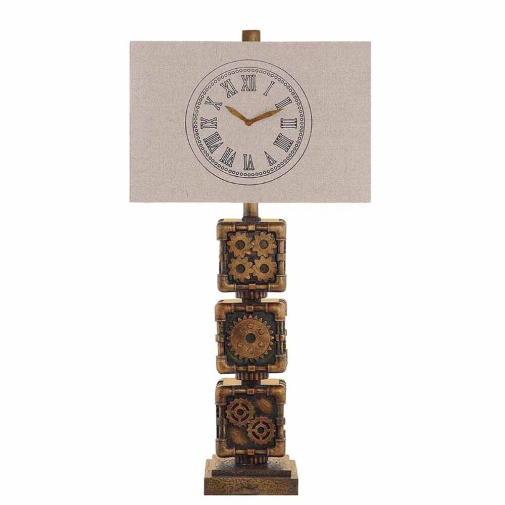 Clockworks Antique Bronze Finish Table Lamp 29 Inches Tall